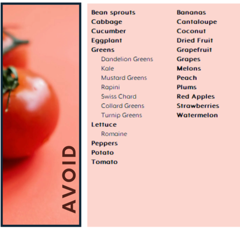 Light Lady Food List