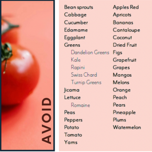 Sleepy One Food List